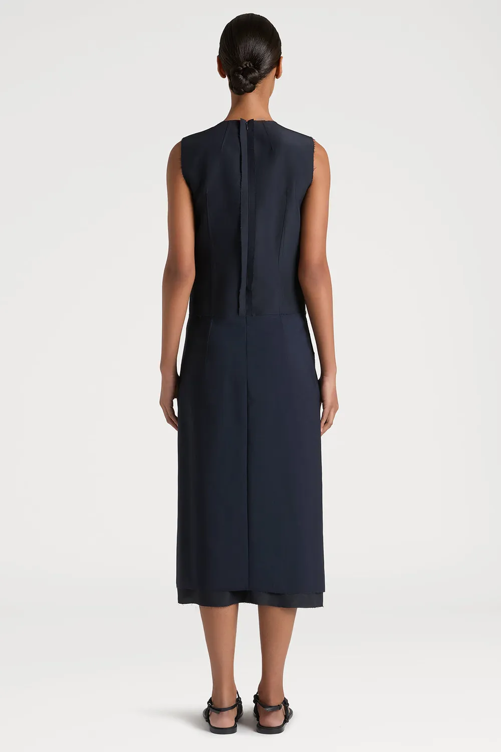 PORTS 1961 Sophisticated Slit abito navy in lana