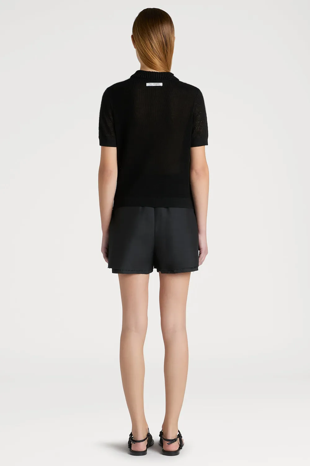 Ports 1961 SS25 polo nera maglia elegante