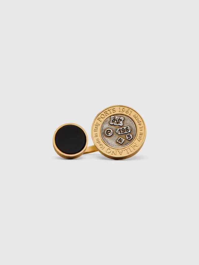 PORTS PW120AJE04 anello disco oro bicolore misura S M L