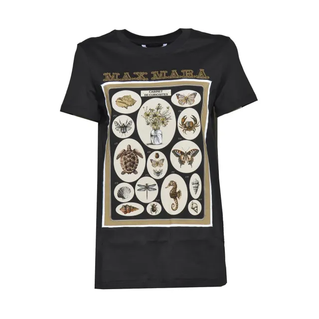 MaxMara Spadino t-shirt nero panna 100% cotone