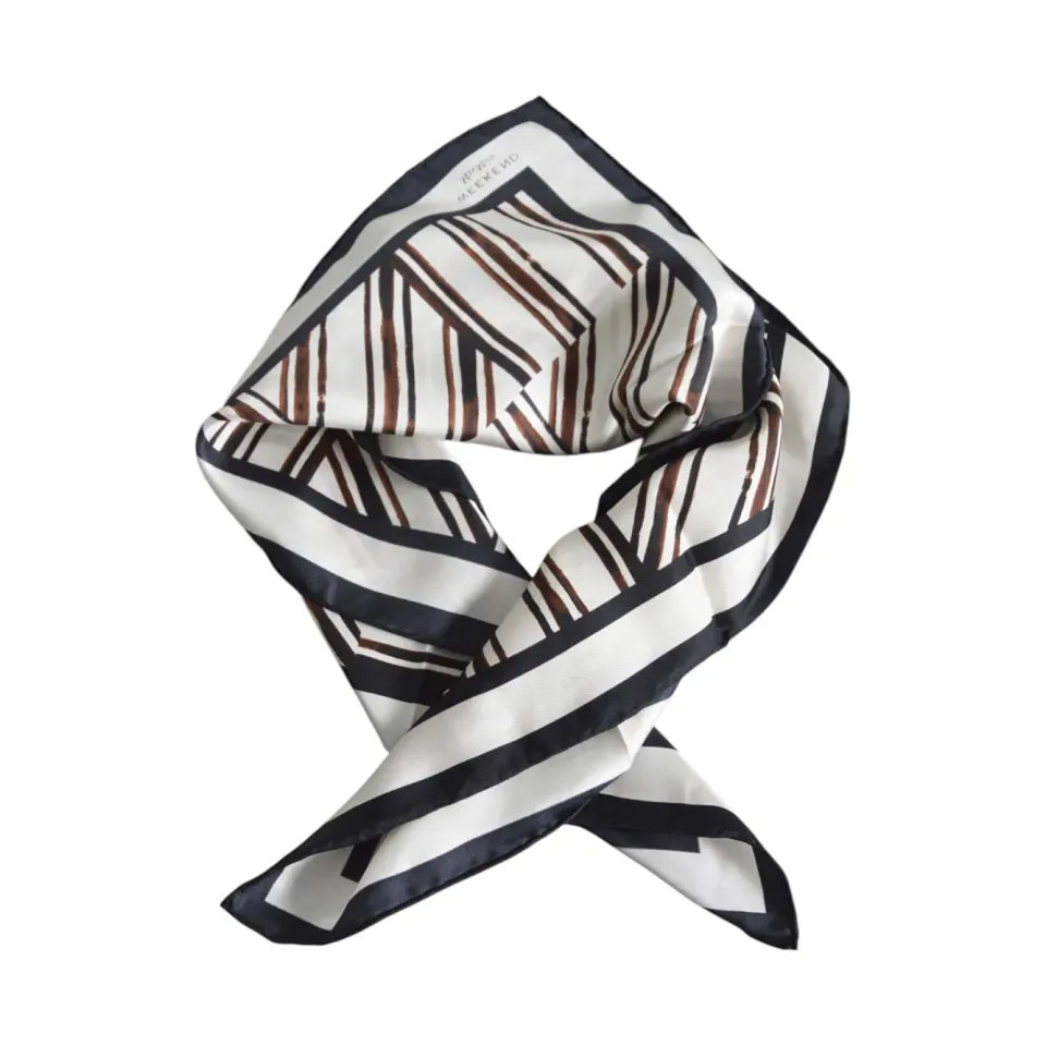 MaxMara Weekend Siam foulard seta beige marrone