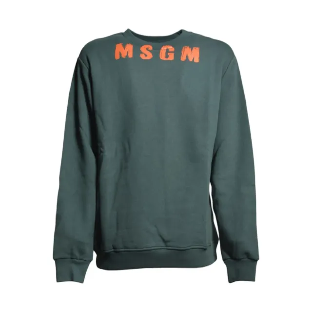 MSGM Junior F6MSJUSW015MS095 felpa bambino verde cotone