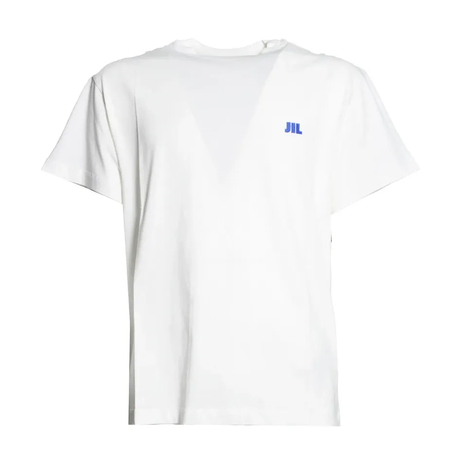 Jil Sander J22GC0283J45048 T-Shirt Panna Cotone