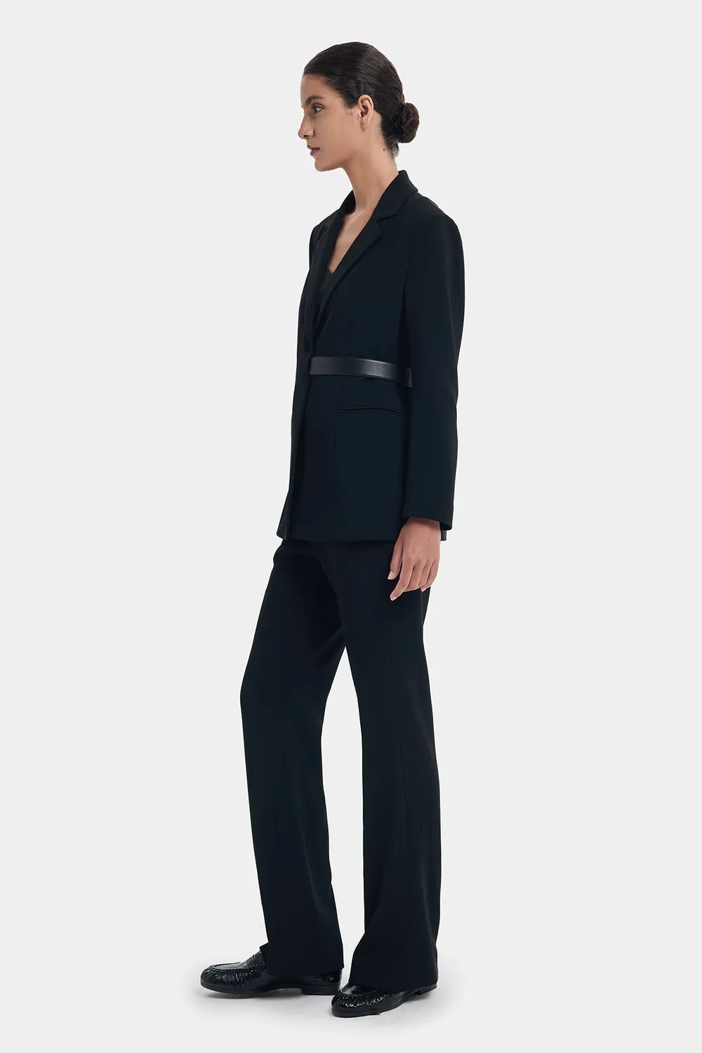 PORTS FW24 LT9J063NWB011 blazer nero con cintura