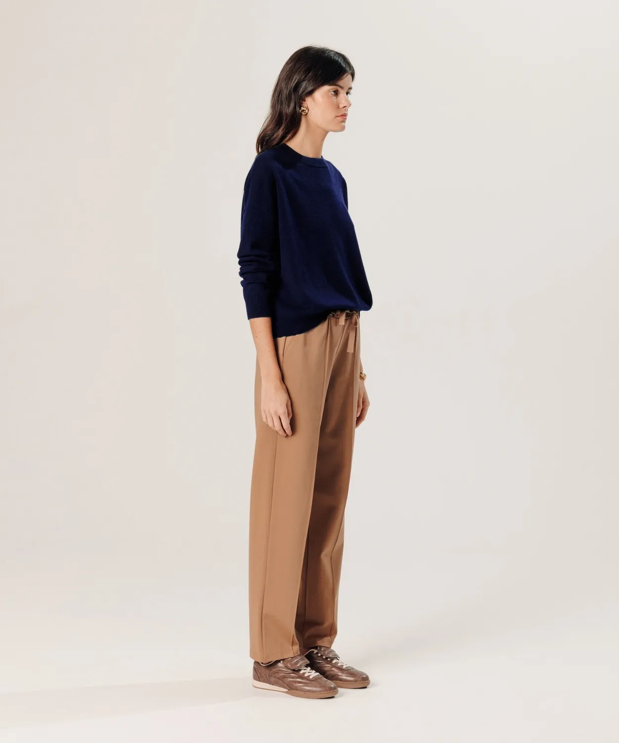 Rodier Maglione ampio cashmere blu navy girocollo