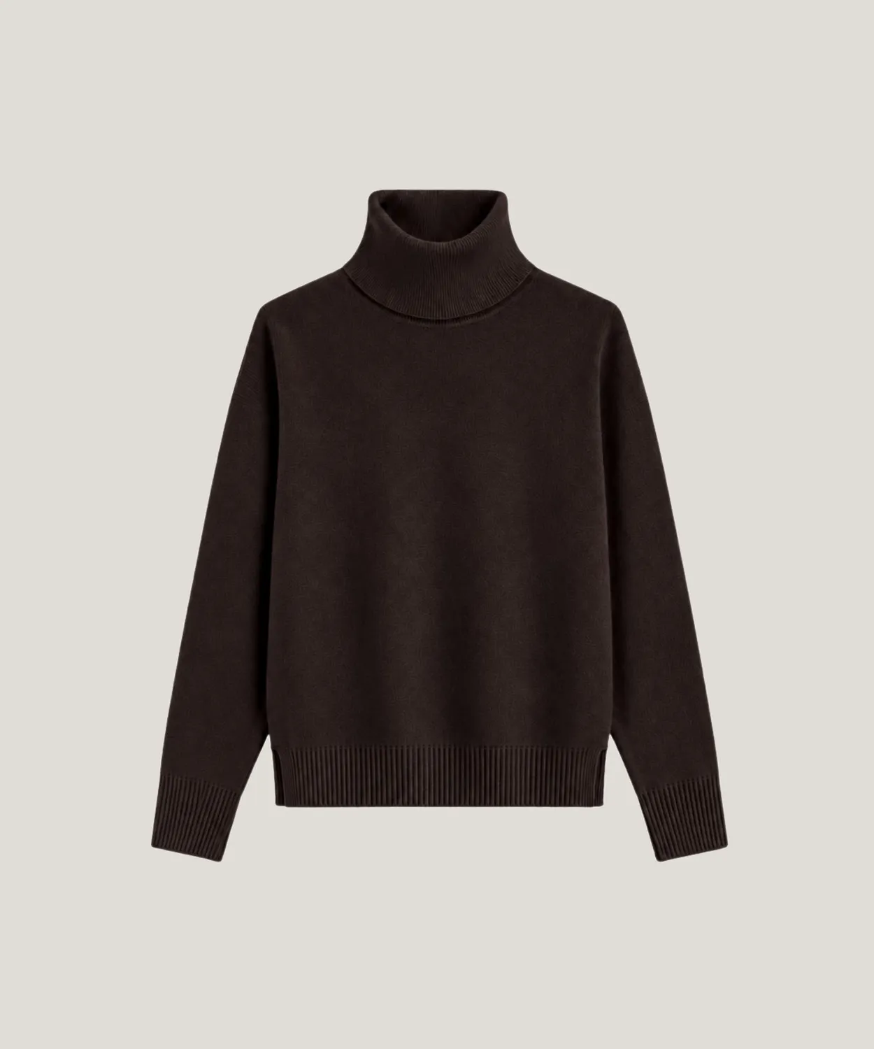 Rodier Maglione Dolcevita Cashmere marrone scuro S-XL