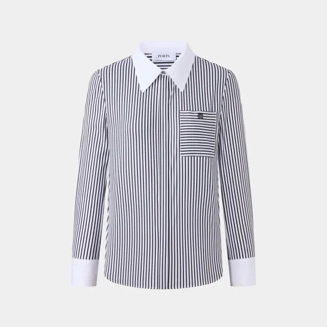 PORTS Striped Sophistication camicia righe elasticizzata