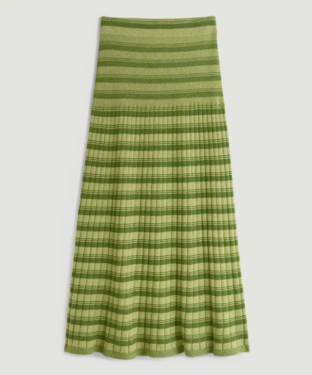 Rodier Gonna Lunga Svasata Maglia Verde Pistacchio