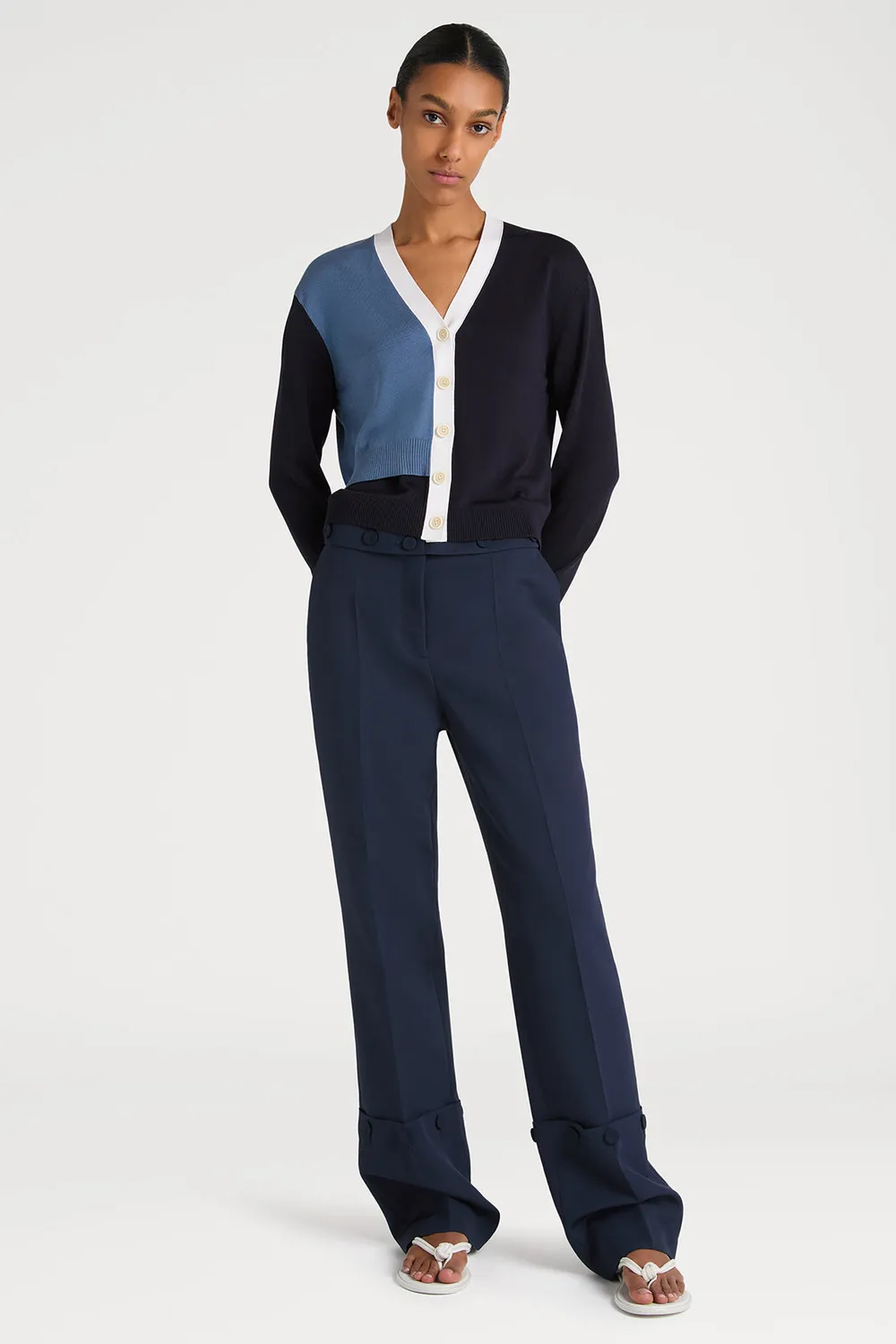 PORTS 1961 cardigan Coastal Breeze righe blu bianco