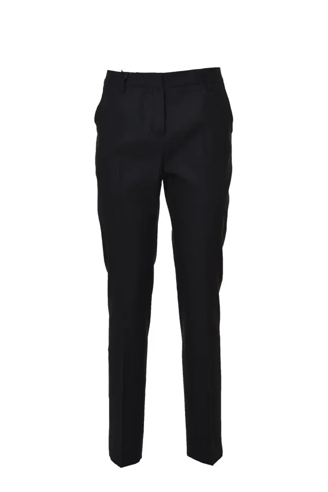 Tonello 02P53203306U pantaloni sartoriali neri lino