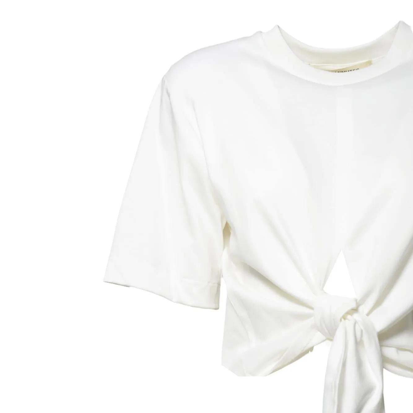 Nine Minutes Gia 25SSNTP0017 t-shirt bianca cropped