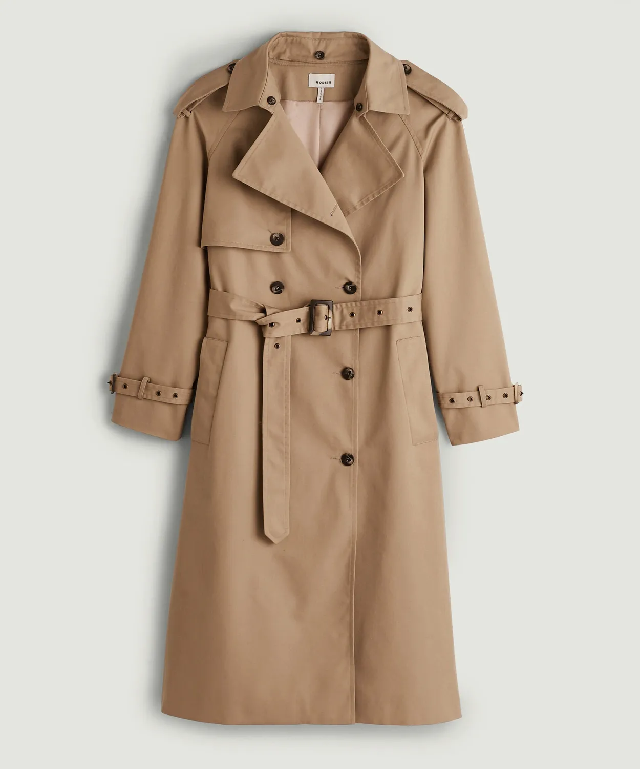 Rodier Trench Oversize Misto Cotone Beige Donna