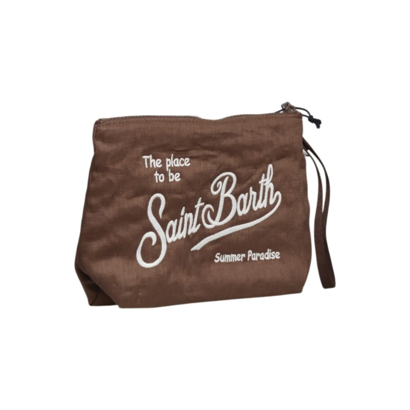 Saint Barth ALI0051 pochette lino marrone UNI