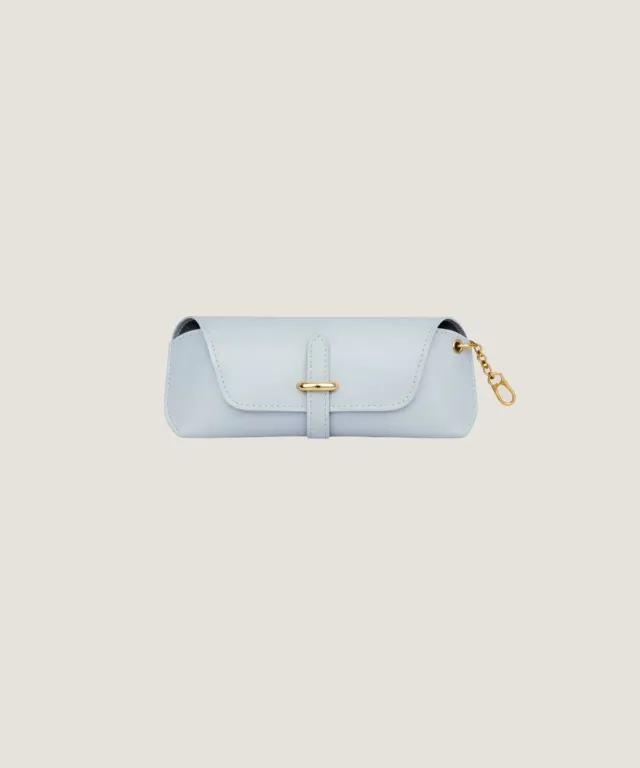 Rodier Custodia occhiali pelle agnello grigio blu