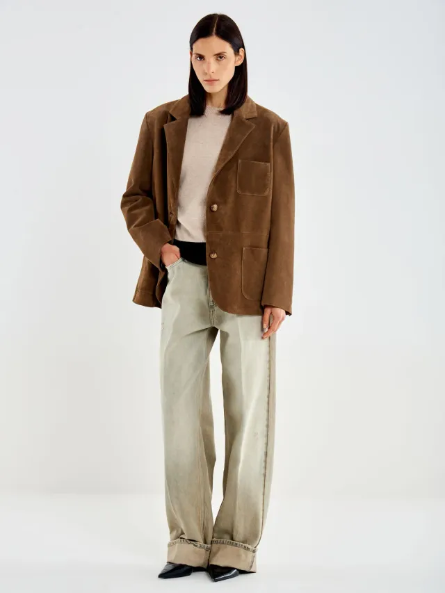 Vicolo Blazer Over Crosta Giacca Taupe
