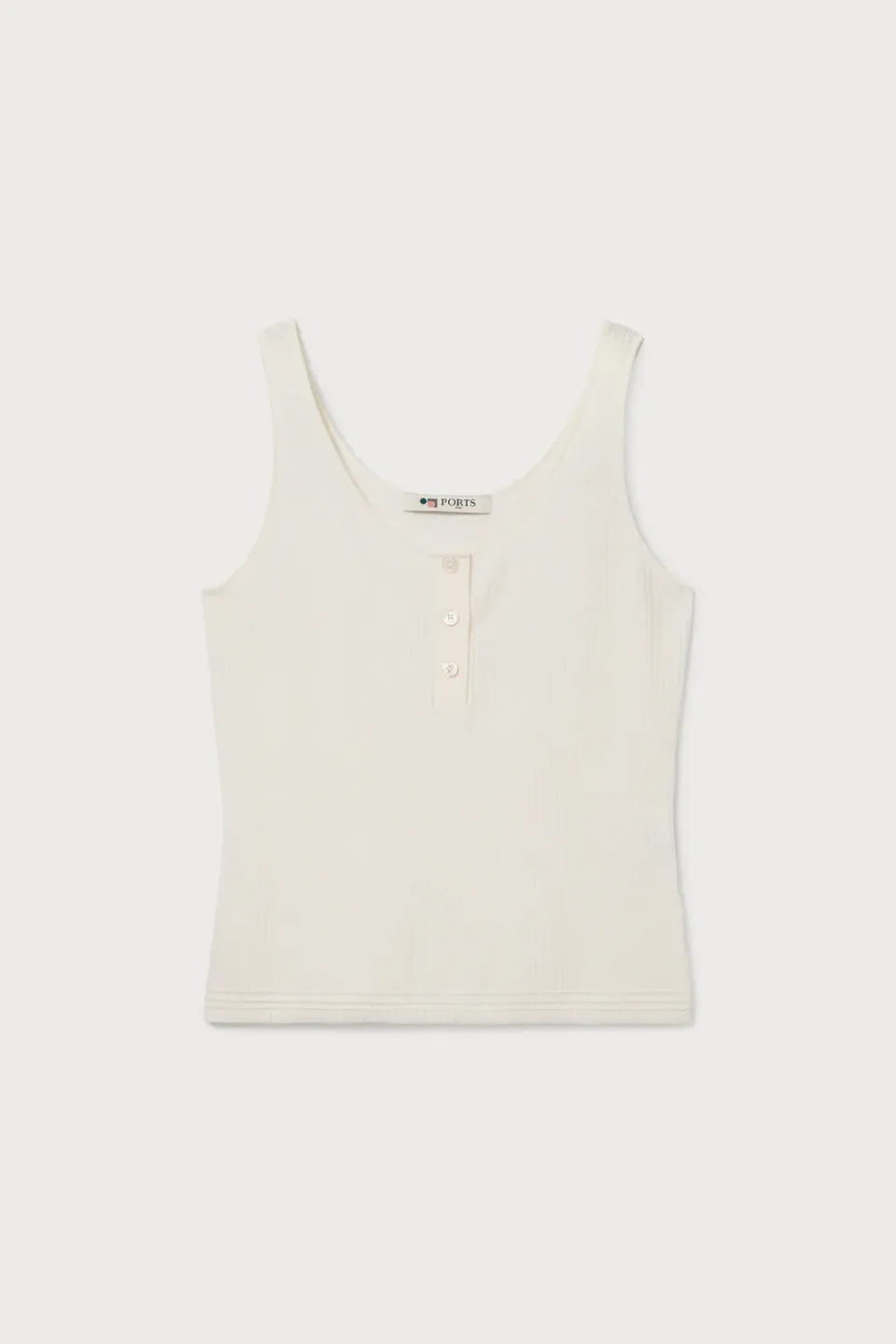 PORTS 1961 Canotta Lana Avorio Scollo Tondo