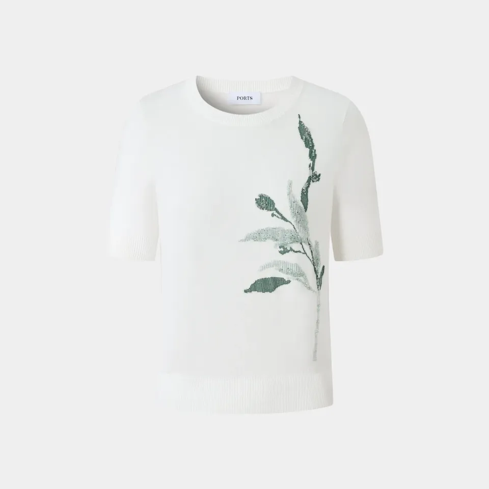 PORTS Leafy Elegance Top lyocell crema S