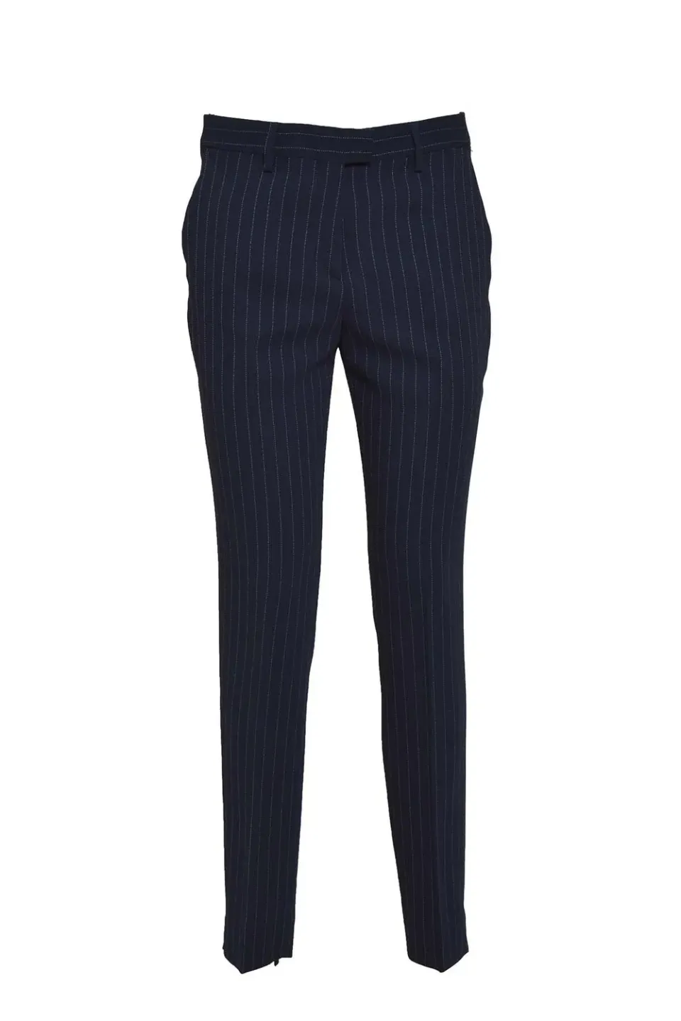 Etro 122301544 pantalone sigaretta blu 40 lana vergine