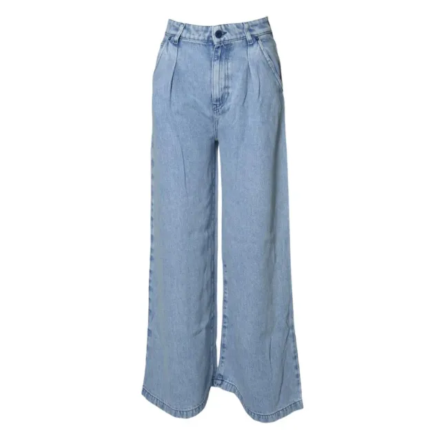 Solotre M1D0199 jeans wide leg denim azzurro taglia 44