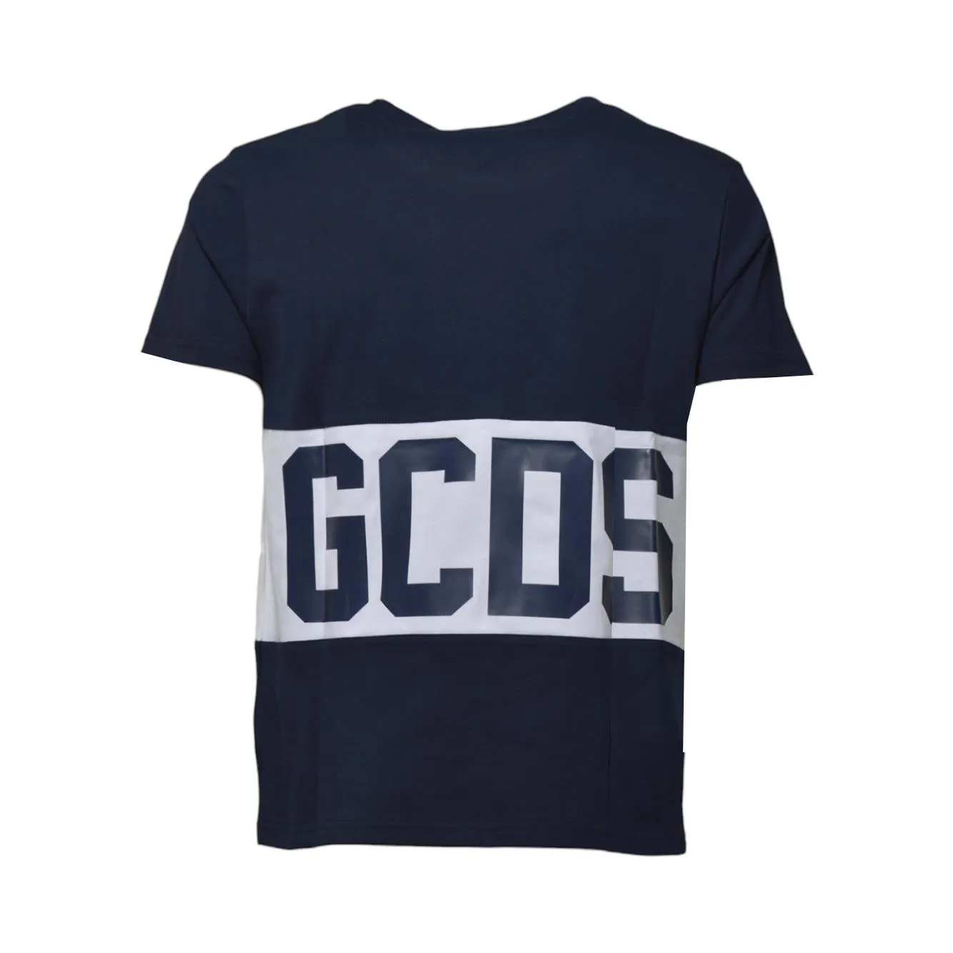 GCDS B1XM2314JA3 t-shirt blu notte logo cotone