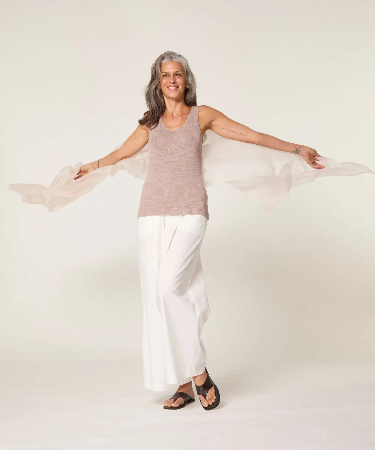 Rodier sciarpa cashmere bianco ecru donna