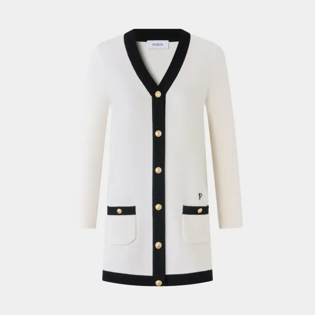 Ports Retro Cardigan cardigan bianco crema stile retro