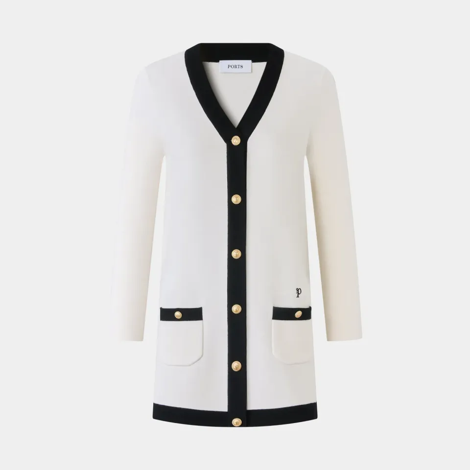 Ports Retro Cardigan cardigan bianco crema stile retro