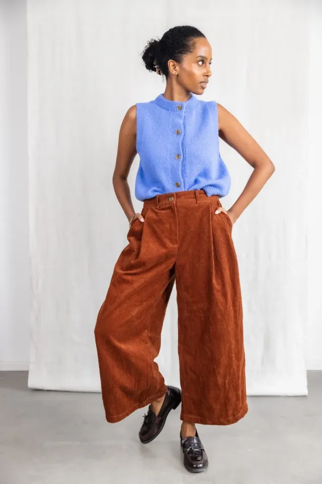 Jyoti Fair Works Awasi culottes velluto marrone