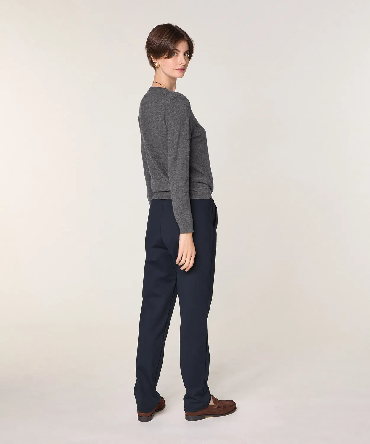 Rodier maglione scollo V merino grigio scuro