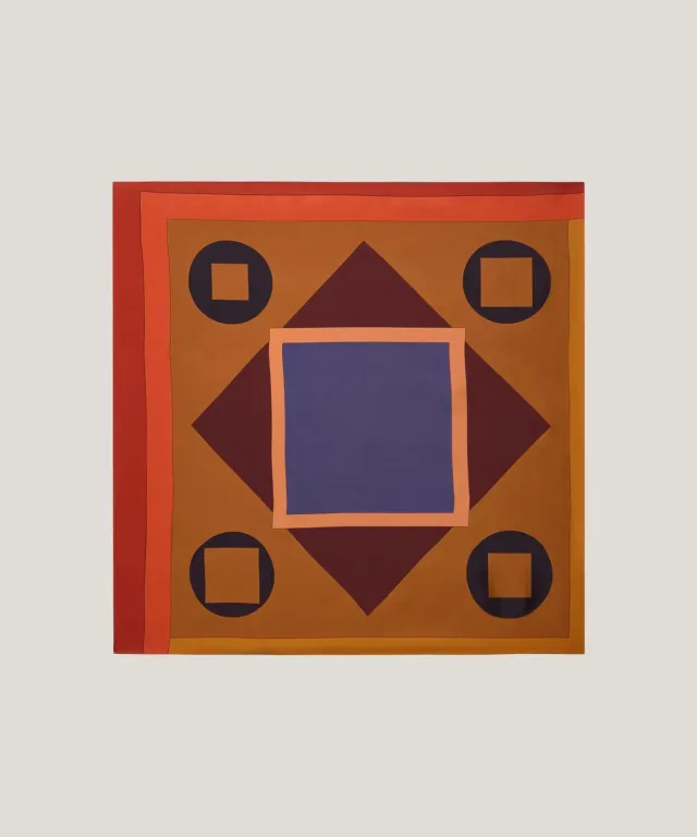 Rodier bandana quadrato seta marrone 53x53