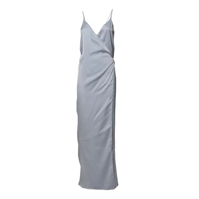 Nine Minutes 25SSNAB0020 abito sottoveste raso grigio chiaro