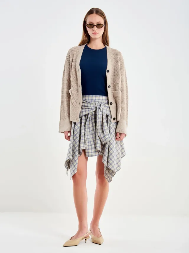 Vicolo Gonna Rettangolo Svasata Beige Taglia S