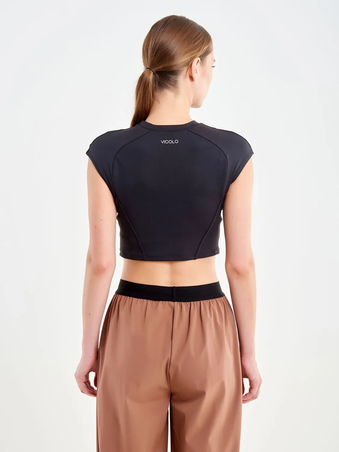 Vicolo UAC0013099 top smanicato nero modellante