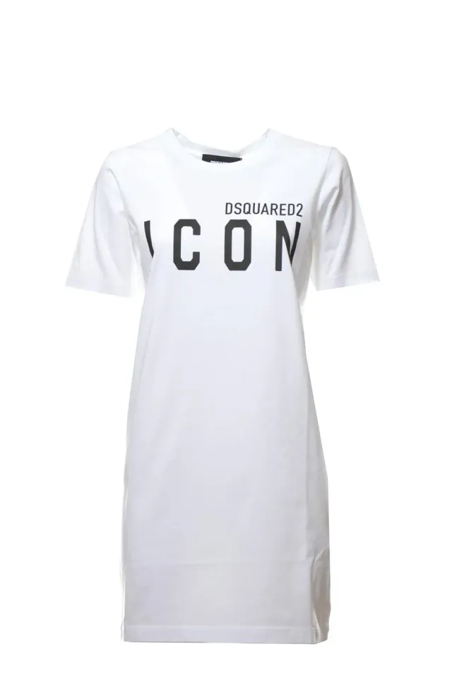 Dsquared2 Icon Renny mini abito bianco cotone XXS