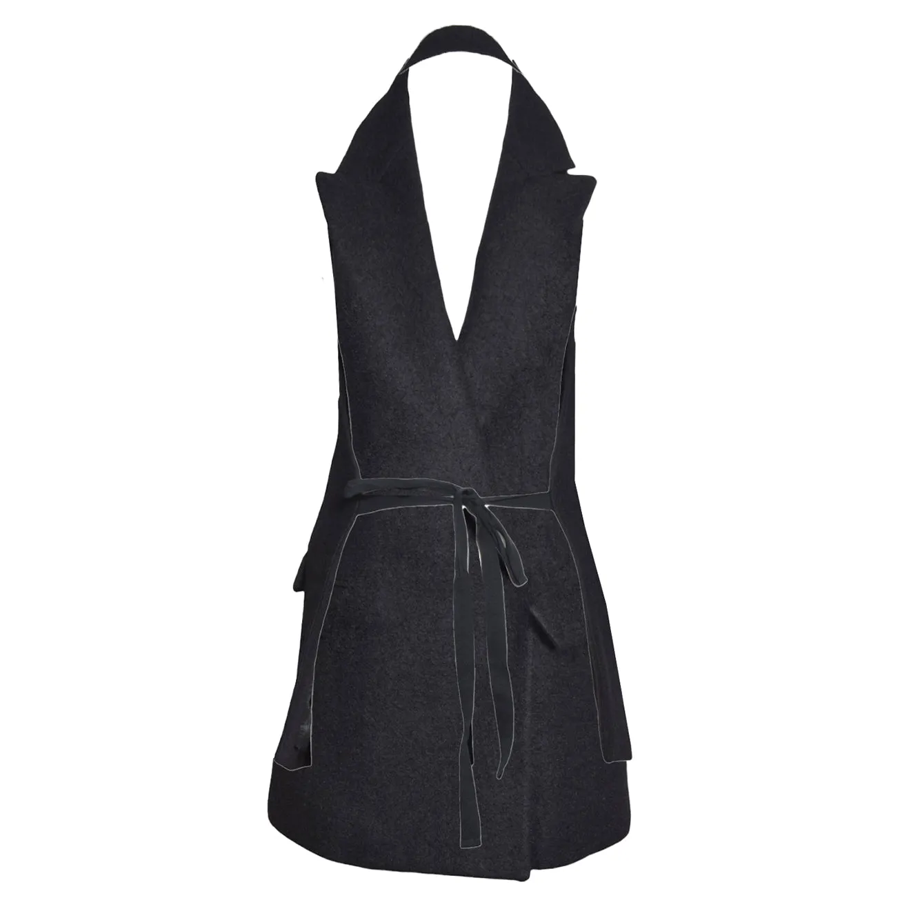 Our Legacy W4262BRB mini abito nero mesh lana