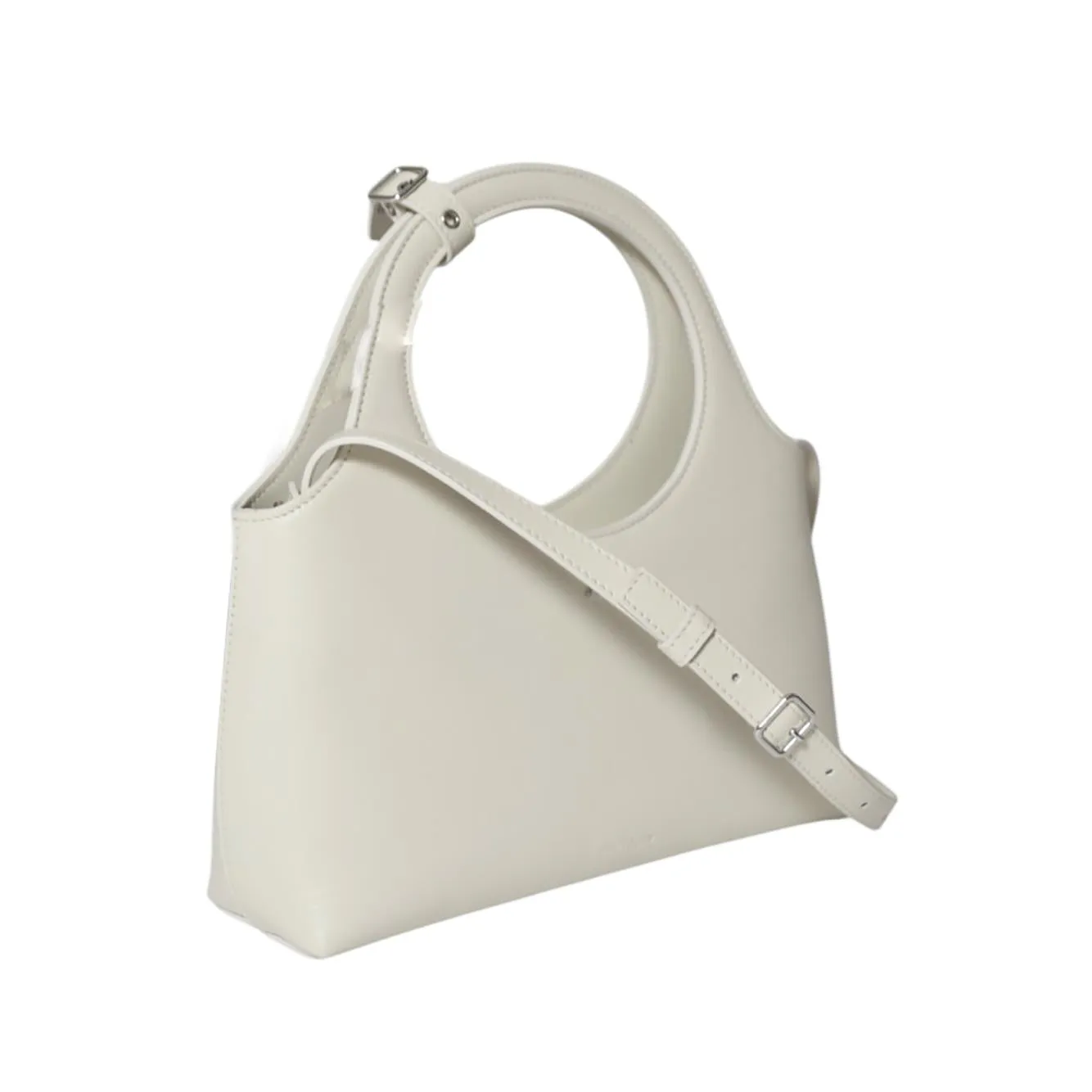 Courrèges Holy Day borsa a mano pelle bianco gesso