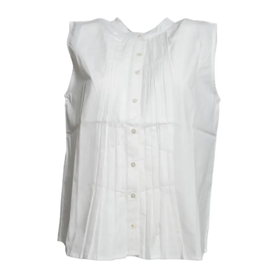 Merci Tulip blusa bianca in cotone