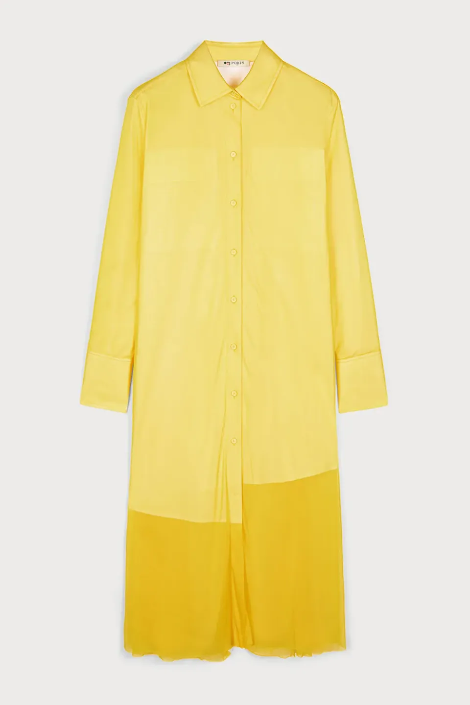 PORTS Elegance Shirt Dress vestito giallo fluido