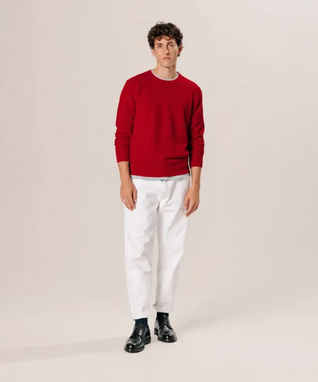 Rodier Maglione girocollo merino uomo rosso