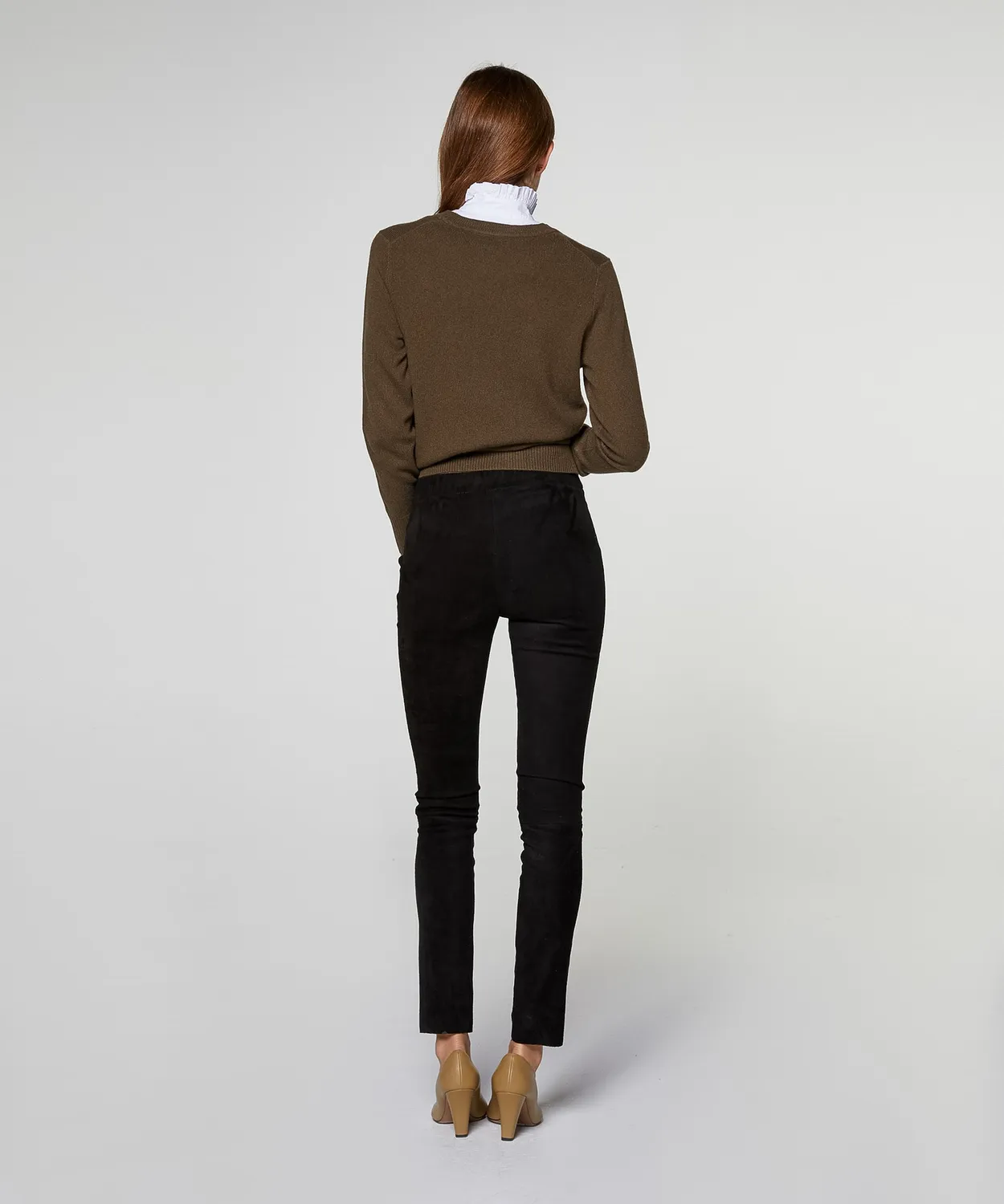 Rodier leggings in pelle agnello nero elasticizzati 34-44