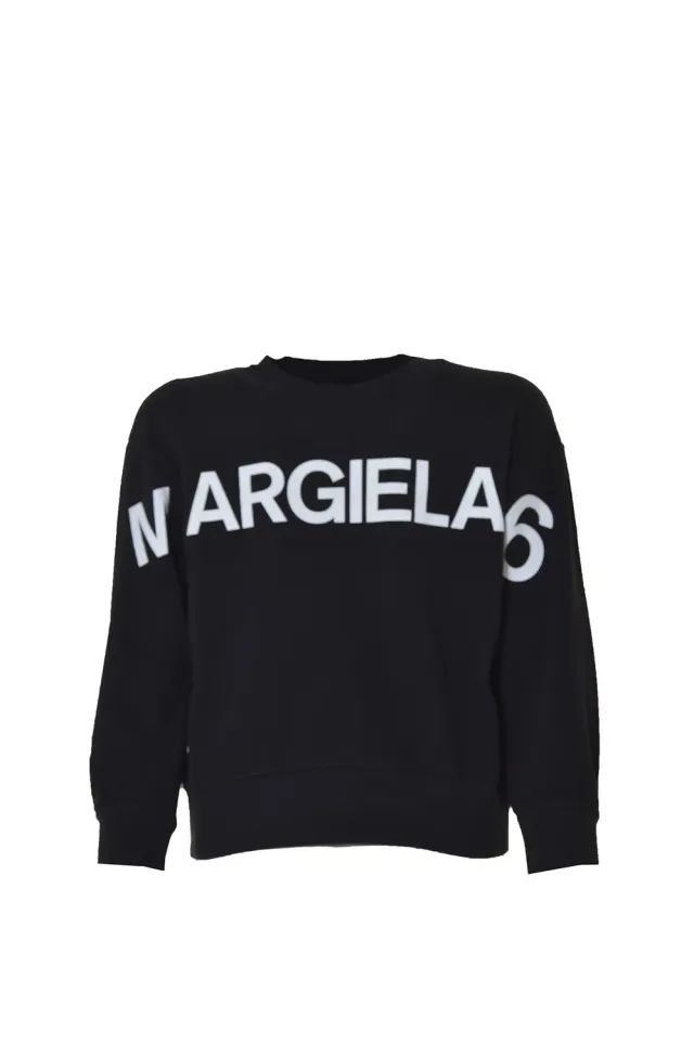 MM6 Maison Margiela Junior M60237MM006 Felpa Nera Cotone