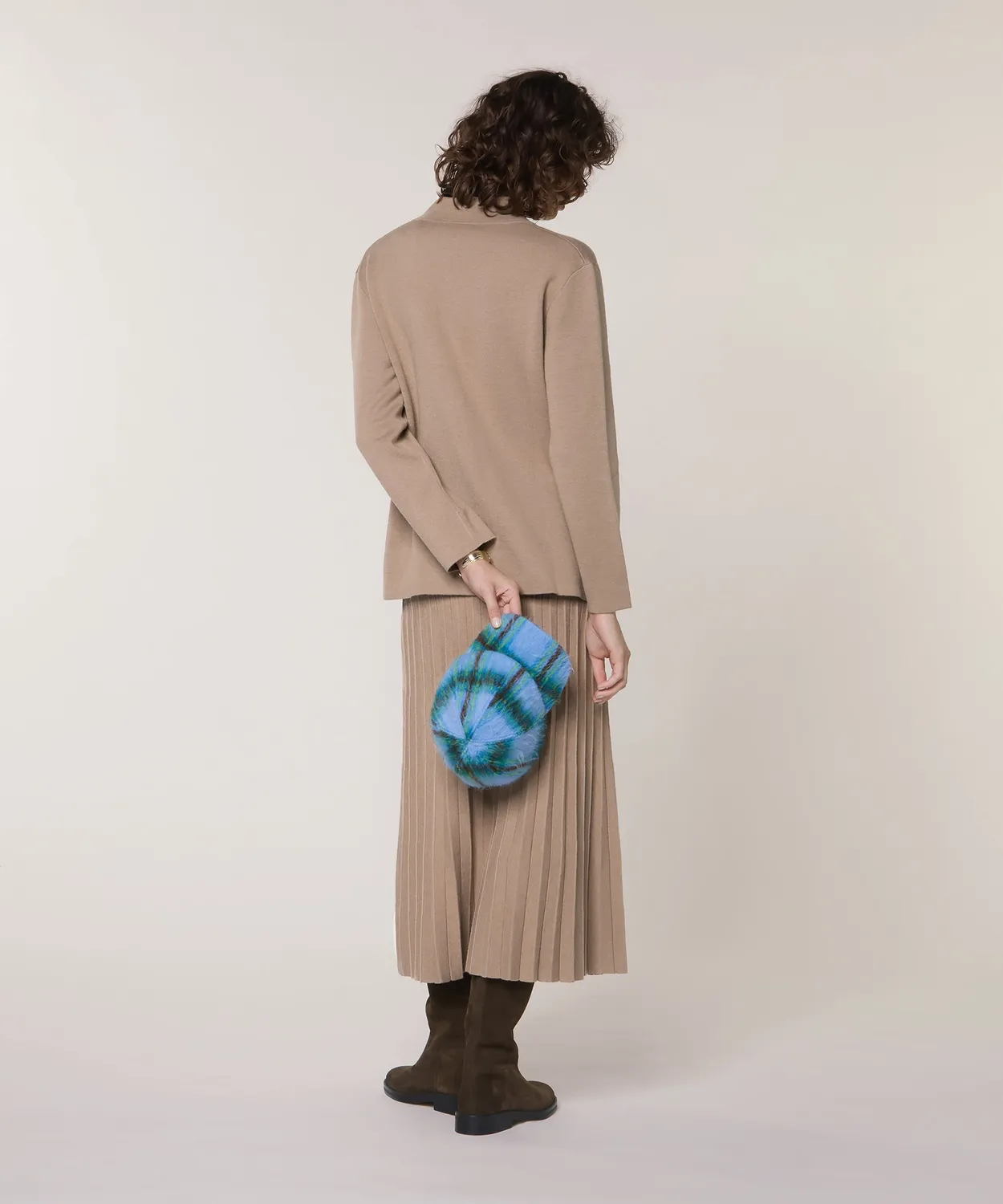 Rodier double face giacca maglia marrone moka