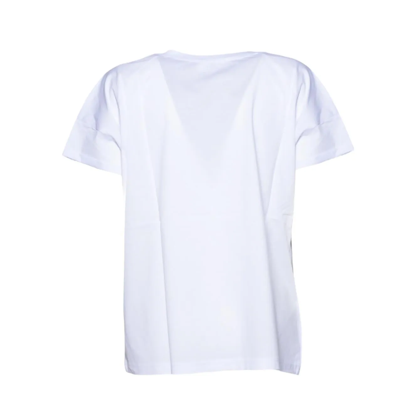 Solotre M1D0167 t-shirt bianca cotone scollo V
