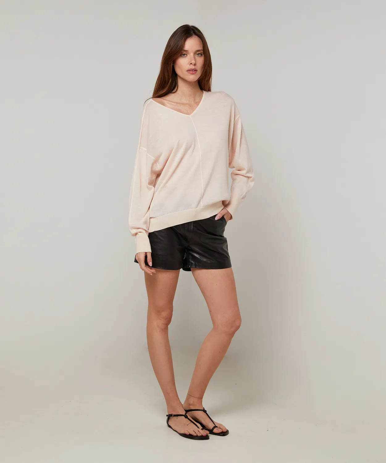 Rodier Maglione Oversize Scollo a V Beige Sedia