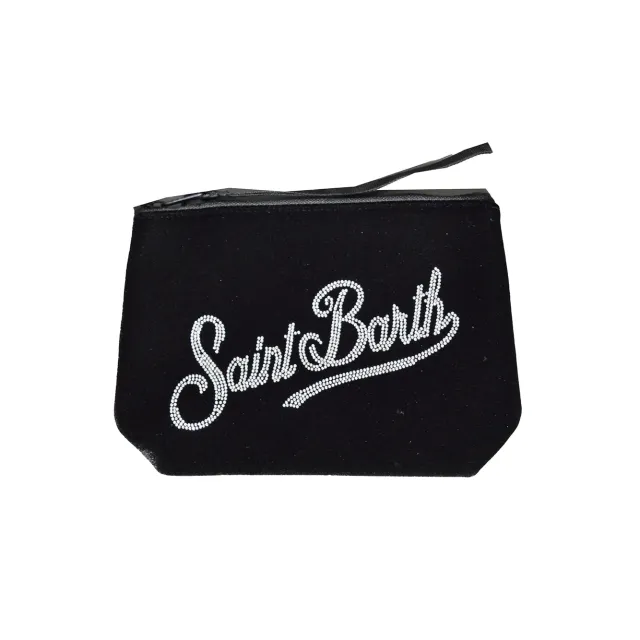 Saint Barth ALI0014STRASS pochette velluto nero strass