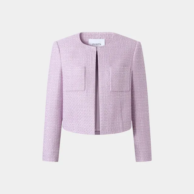 Ports FW25 giacca tweed rosa fair orchidviolet