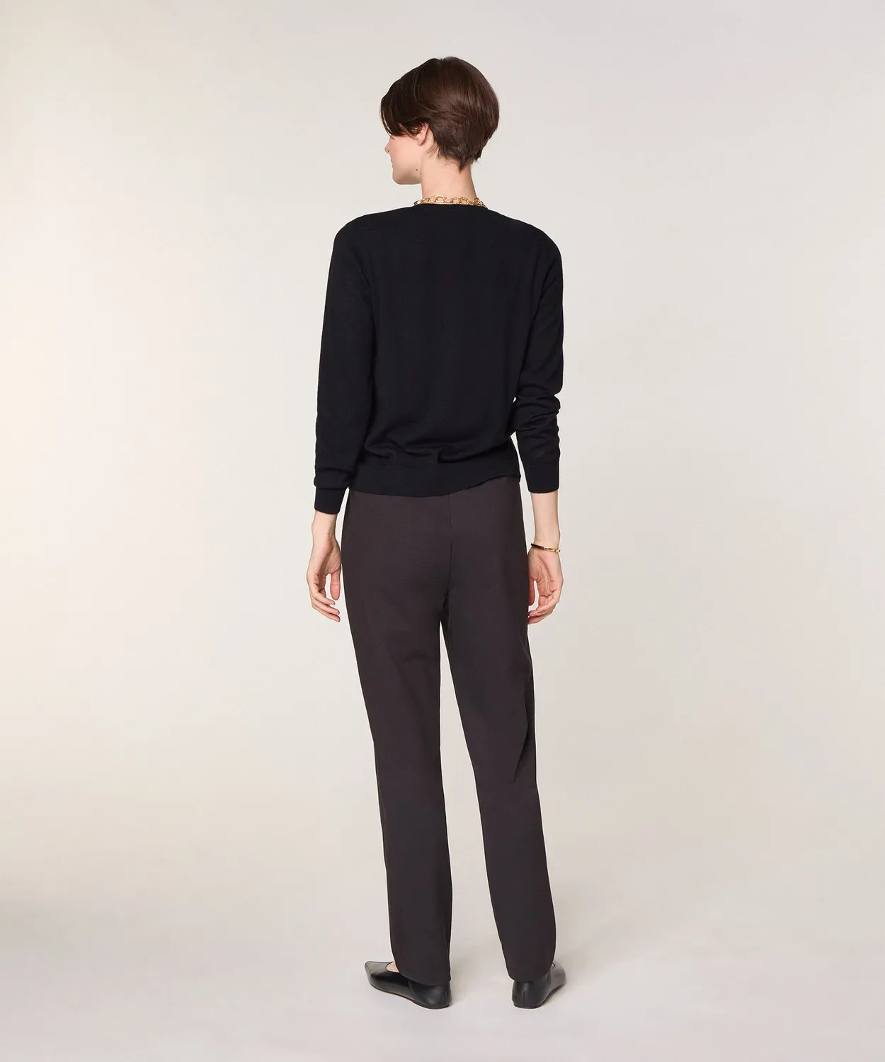 Rodier cardigan lana merino nero maglia fine