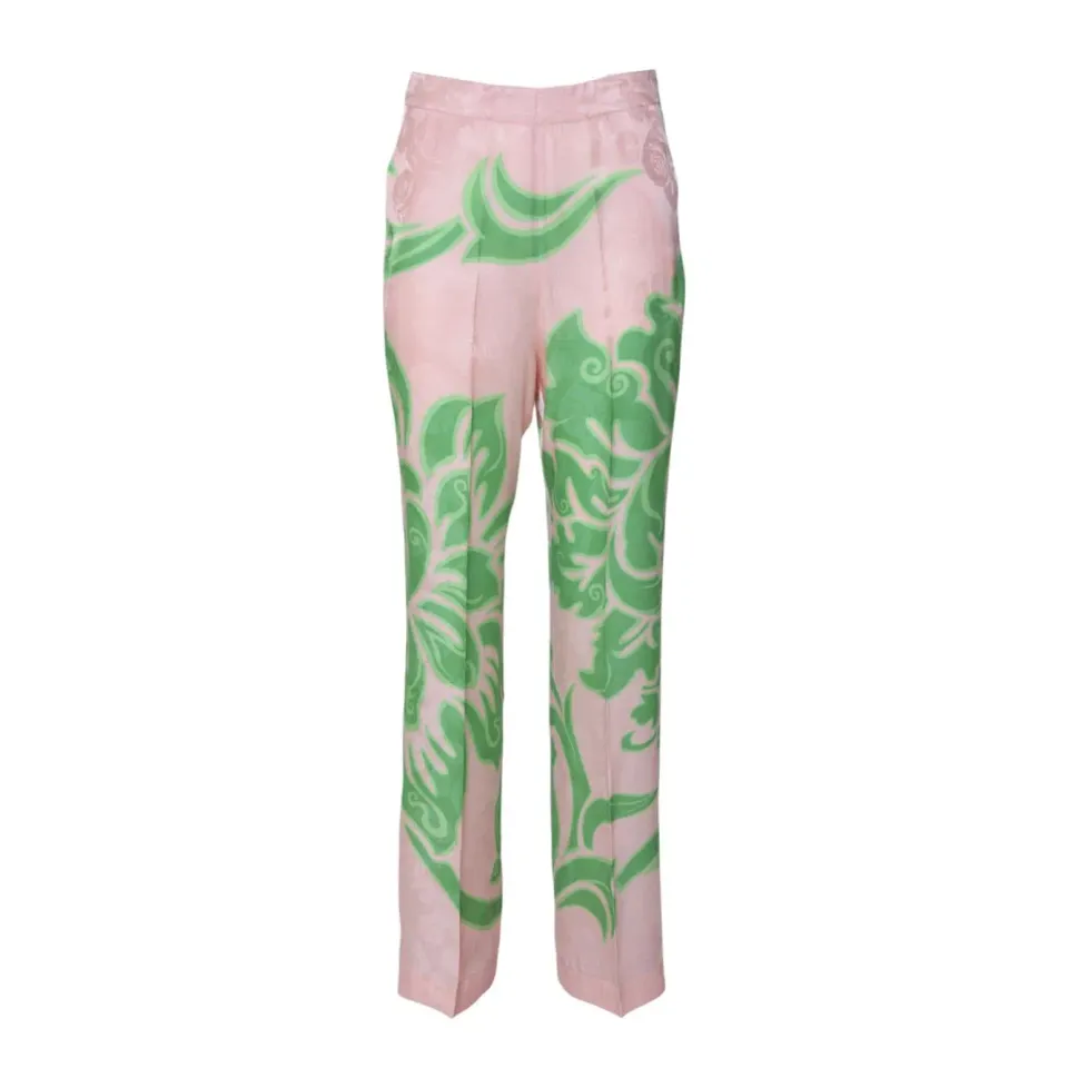 Etro WREA0014AK731 Pantalone Paisley Rosa Verde