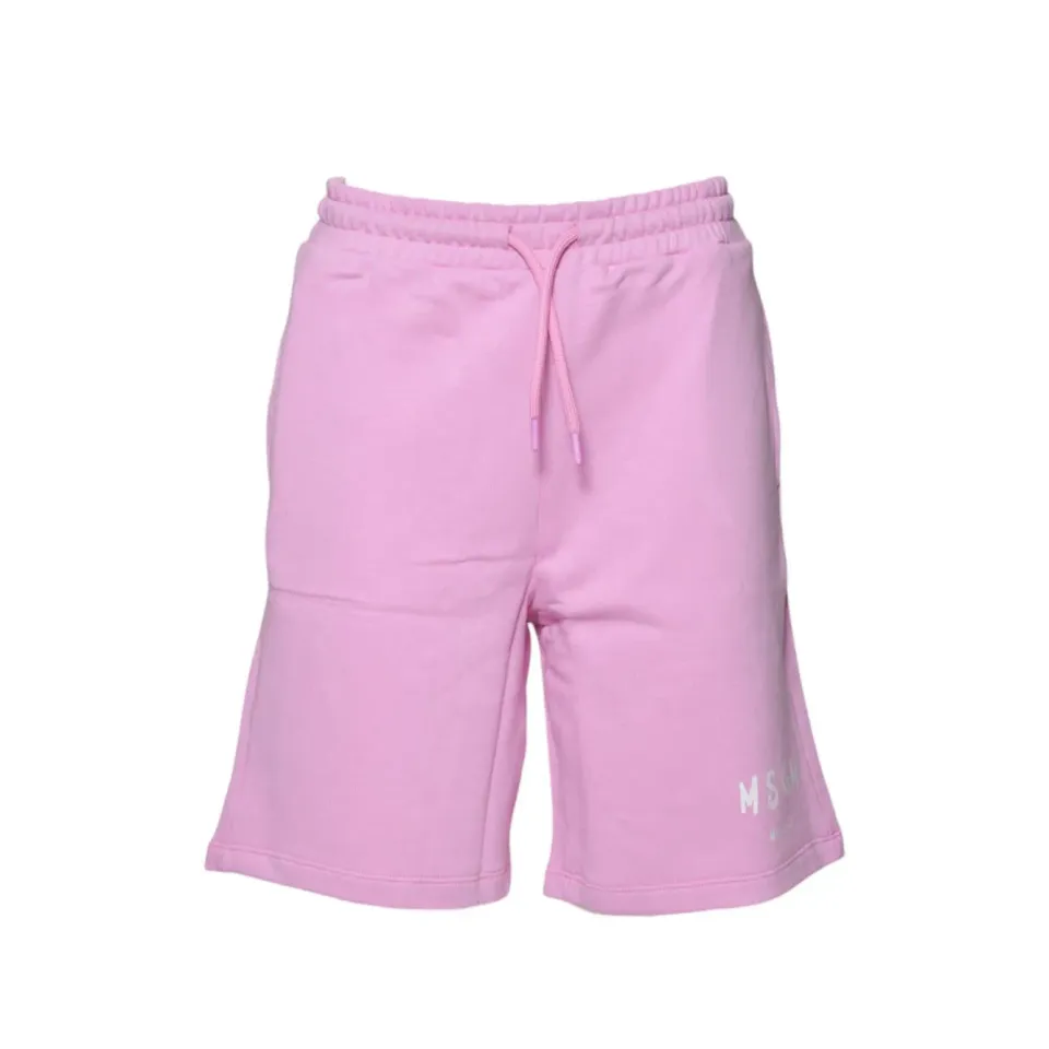 MSGM Junior S5MSJUBE070 bermuda bambino rosa cotone
