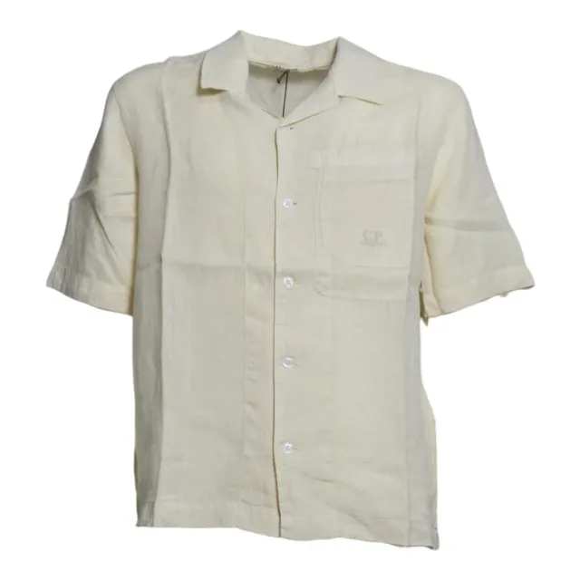 C.P. Company 20CMSH258A110533G Camicia Lino Panna